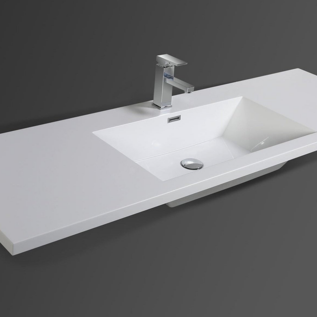 Boho Elegance 60" Rich Black Wall-Mounted Vanity With Single Reinforced White Acrylic Sink