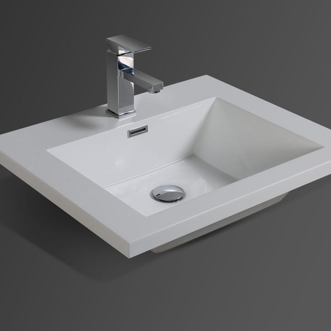 Boho Elegance 24" High Gloss White Wall-Mounted Vanity With Single Reinforced White Acrylic Sink