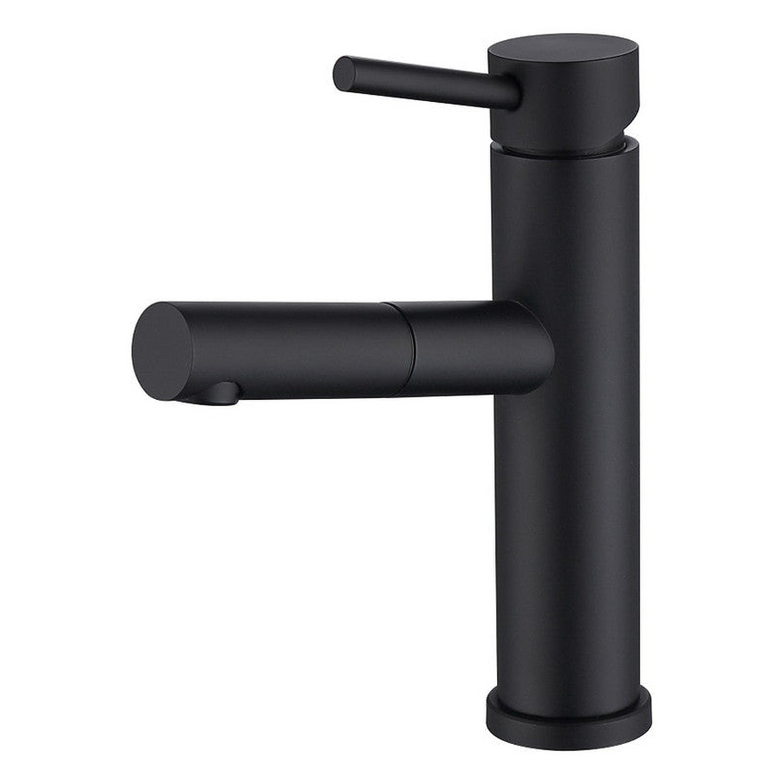 BathCraft Nelli 7" x 9" Single Hole Matte Black Pullout Spout Faucet