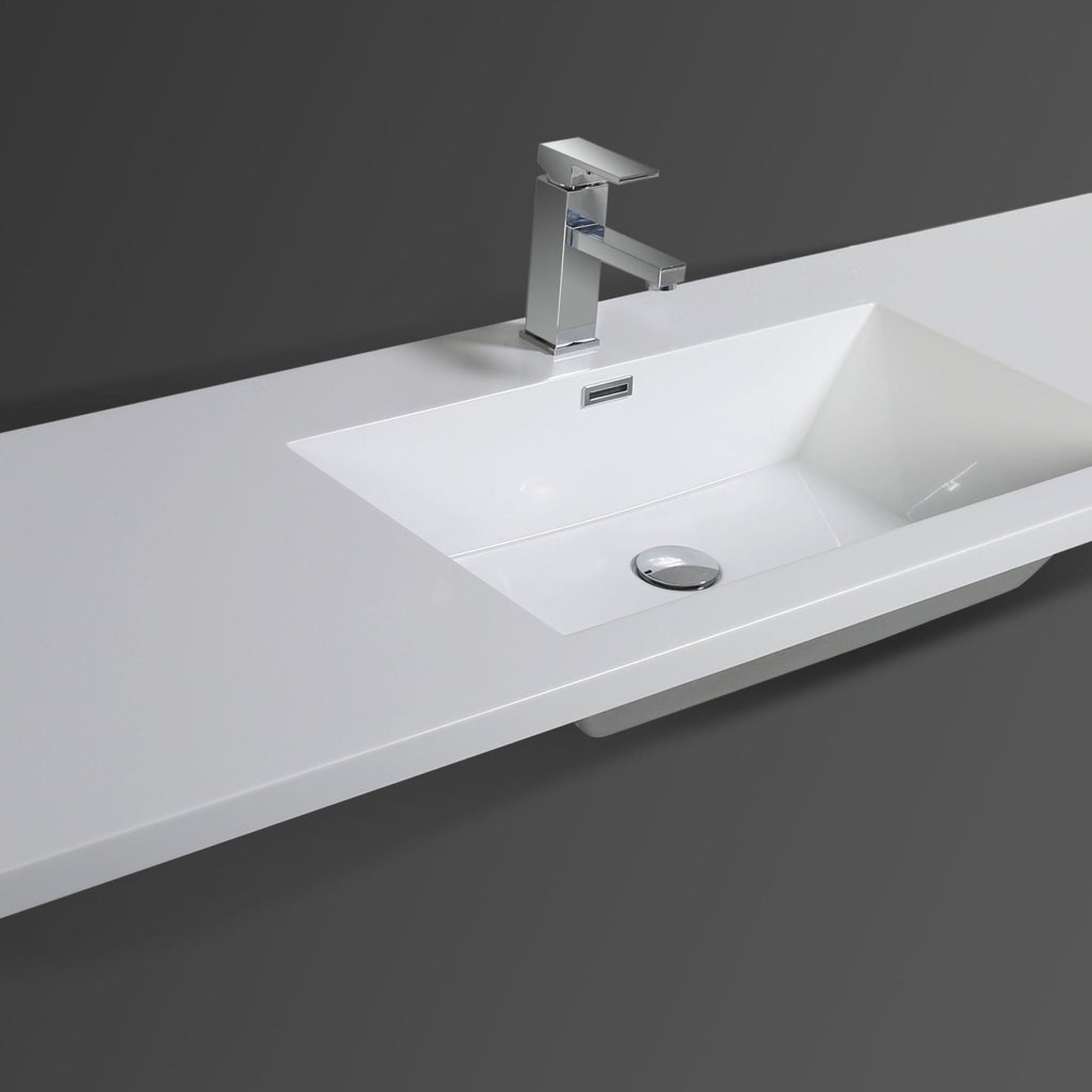 Boho Elegance 60" High Gloss Gray Wall-Mounted Vanity With Single Reinforced White Acrylic Sink