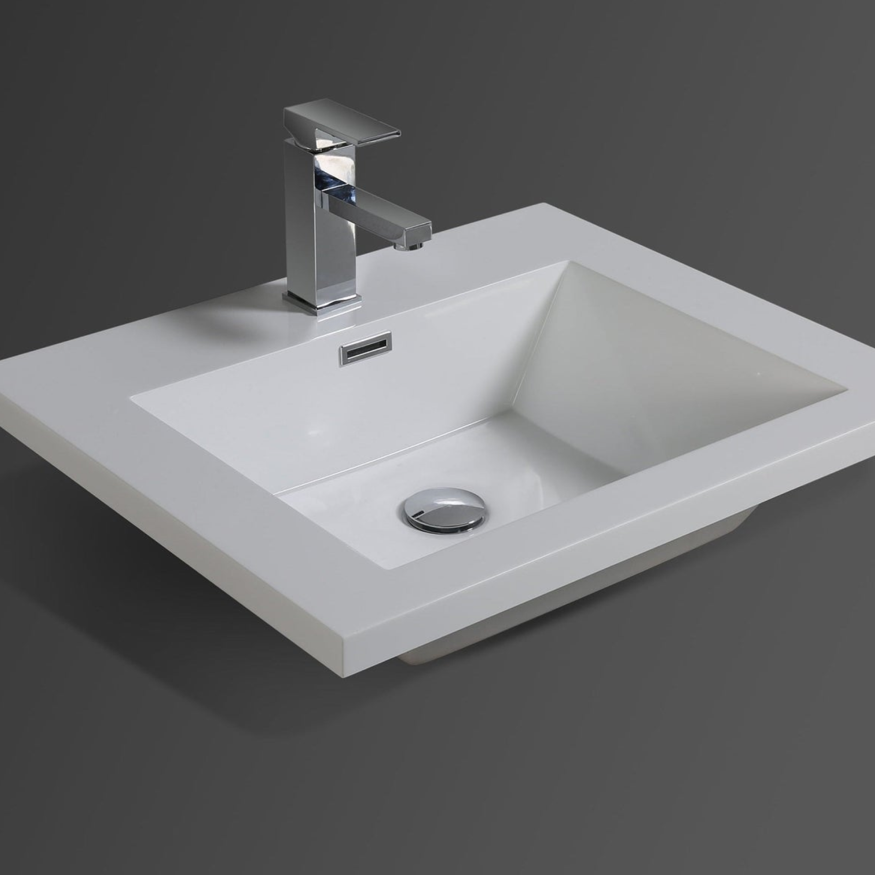 Amara 24" High Gloss White Freestanding Vanity With Single Reinforced White Acrylic Sink