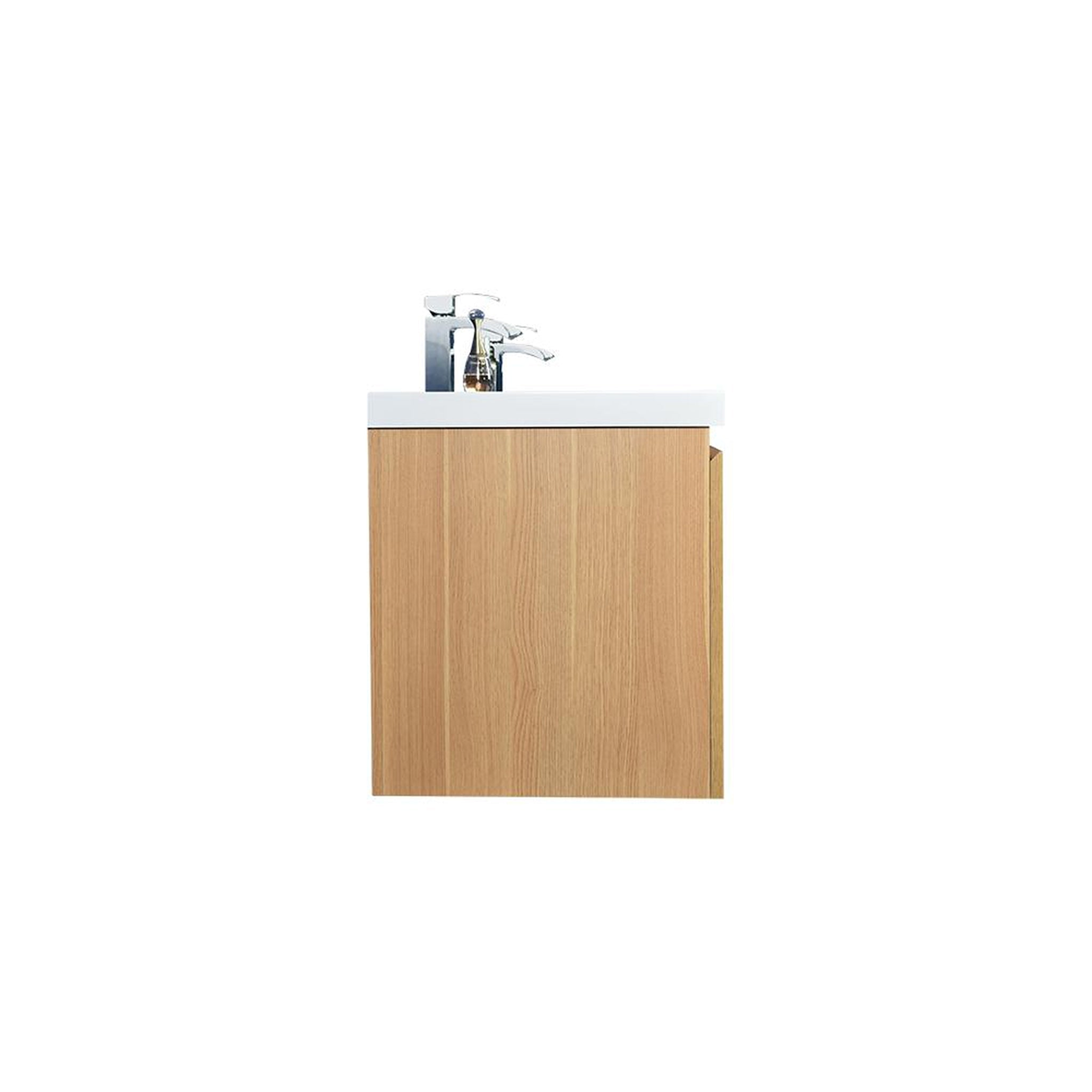 Boho Elegance 60" White Oak Wall-Mounted Vanity With Double Reinforced White Acrylic Sinks
