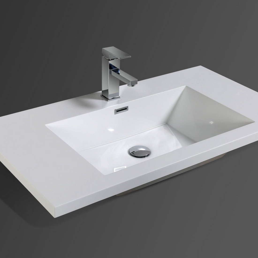 Amara 36" High Gloss White Freestanding Vanity With Single Reinforced White Acrylic Sink