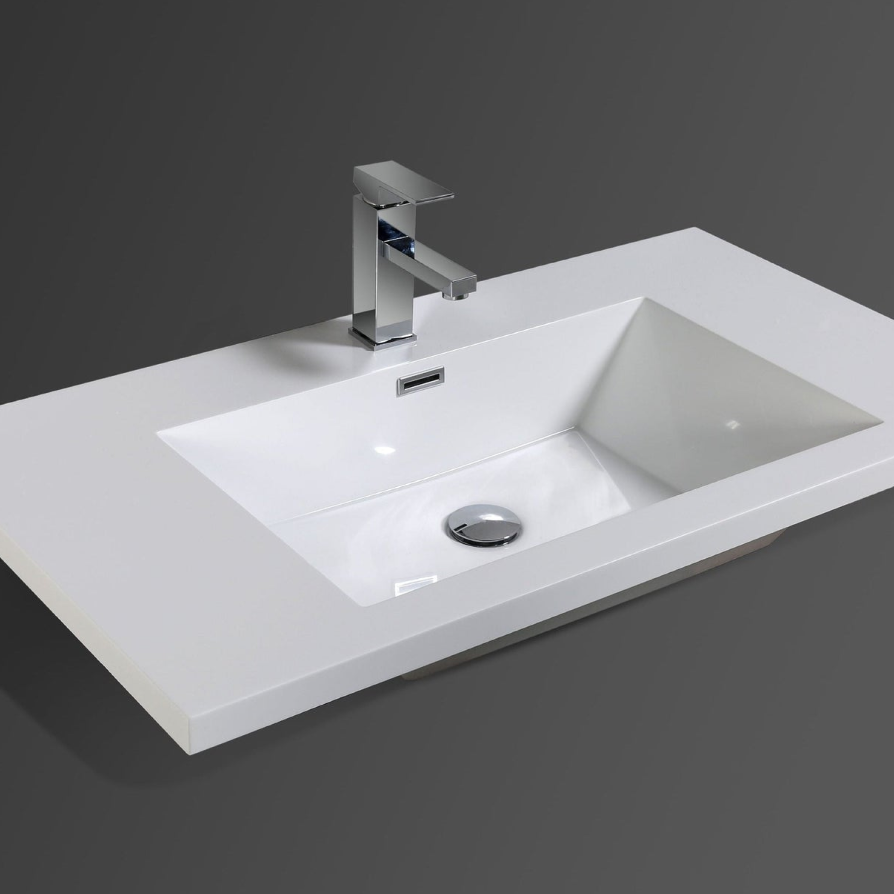 Amara 36" High Gloss White Freestanding Vanity With Single Reinforced White Acrylic Sink