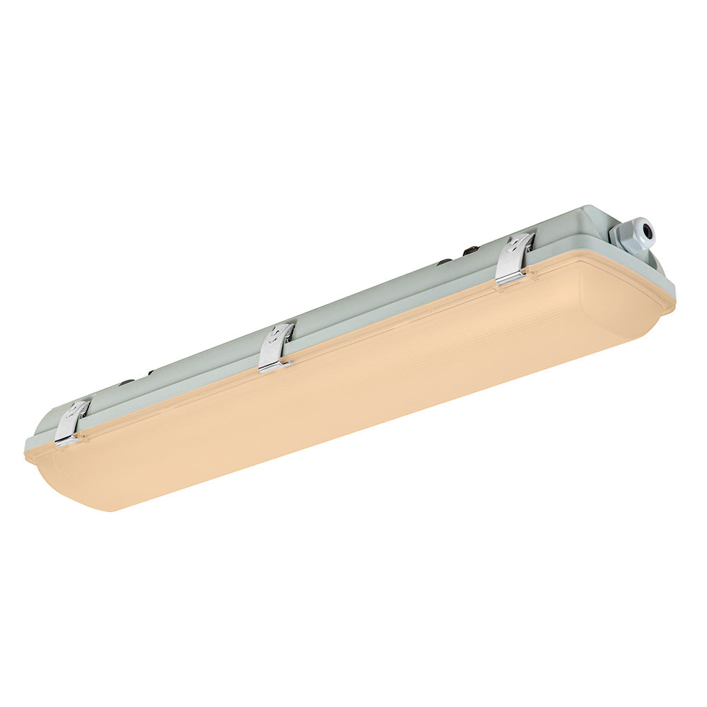 2ft LED Vapor Tight Light Fixture - 20W/25W/30W - Selectable CCT (3500K/4000K/5000K) - IP65 Waterproof - 0-10V Dimmable - IK10 Rated - 5-Year Warranty