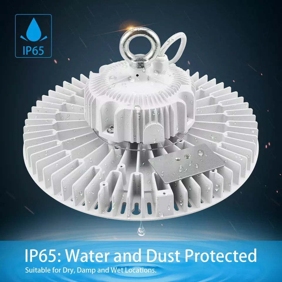 UFO LED High Bay Light 200W, 28,000LM, White, 5000K Daylight, Dimmable, IP65 Waterproof, UL & DLC Listed, For Warehouse Workshop Factory Barn Garage Gymnasium Airport