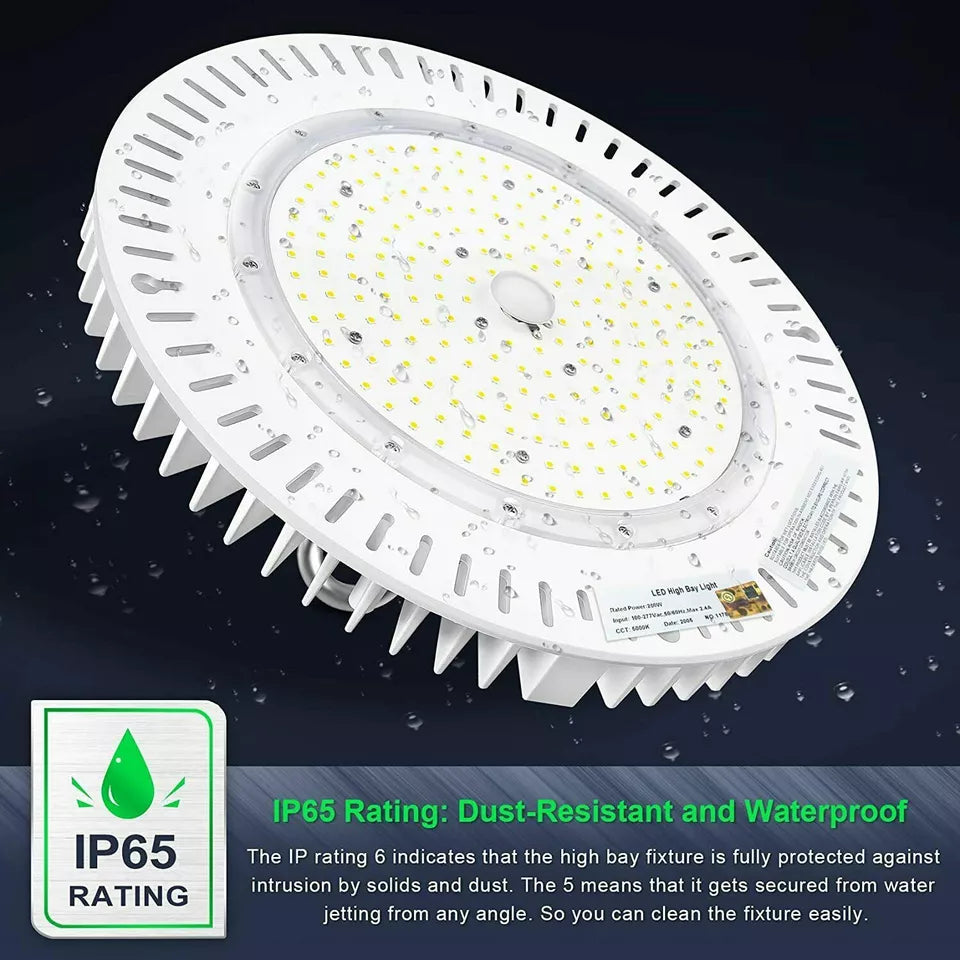 UFO LED High Bay Light 200W, 28,000LM, White, 5000K Daylight, Dimmable, IP65 Waterproof, UL & DLC Listed, For Warehouse Workshop Factory Barn Garage Gymnasium Airport