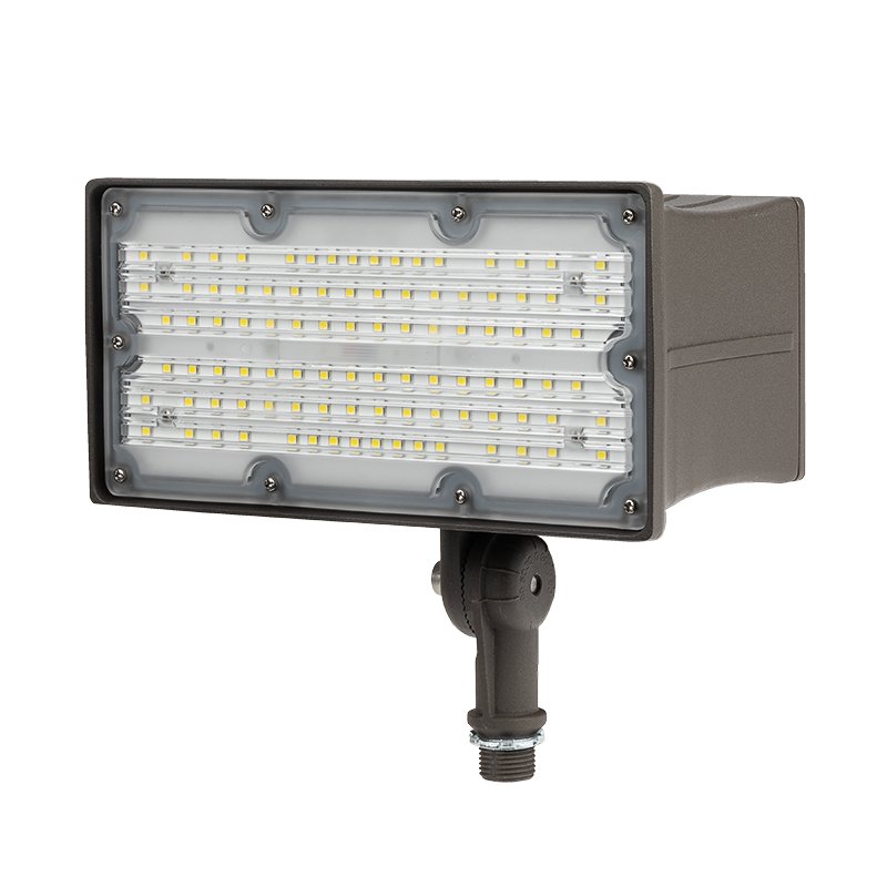 45W LED Outdoor Flood Light Super Bright, 5000K, Knuckle Mount, 1-10V Dimming - AC120-277V, 6750 Lumens, UL, DLC Premium Listed