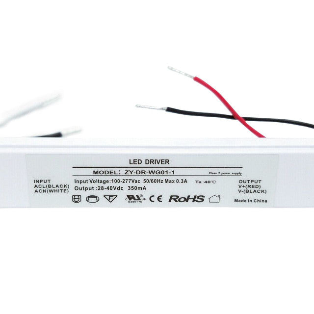 10W LED Driver - 100-277VAC Input, 300mA DC Output, 0-10V Dimming, White Color
