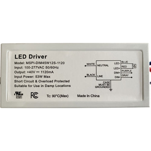45W Dimmable LED Power Supply with Output Voltage of 30-40V