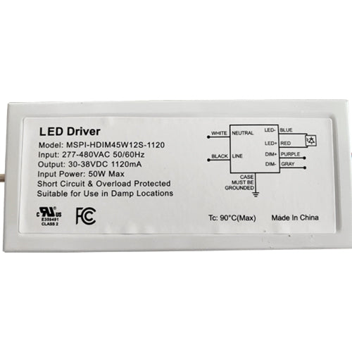 45W Dimmable LED Power Supply for AC277-480V Systems