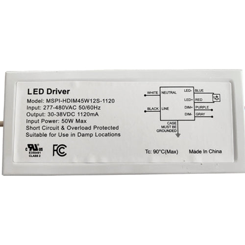 45W Dimmable LED Power Supply for AC277-480V Systems