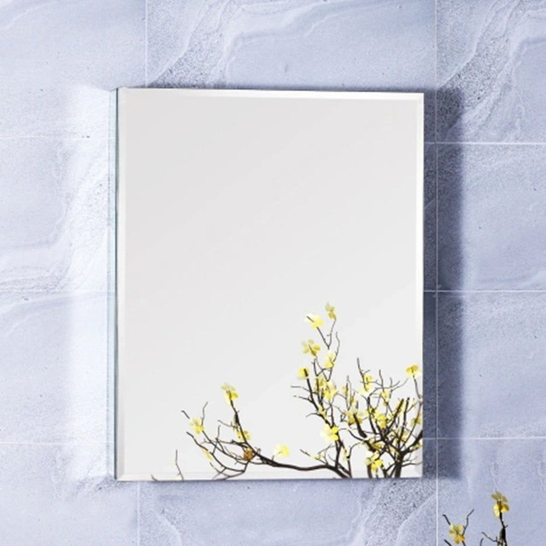 Modern 20" x 26" Frameless Medicine Cabinet: Double-Sided Mirror, 1-Door, Adjustable Shelves, Soft-Closing, Versatile Surface or Recessed Installation