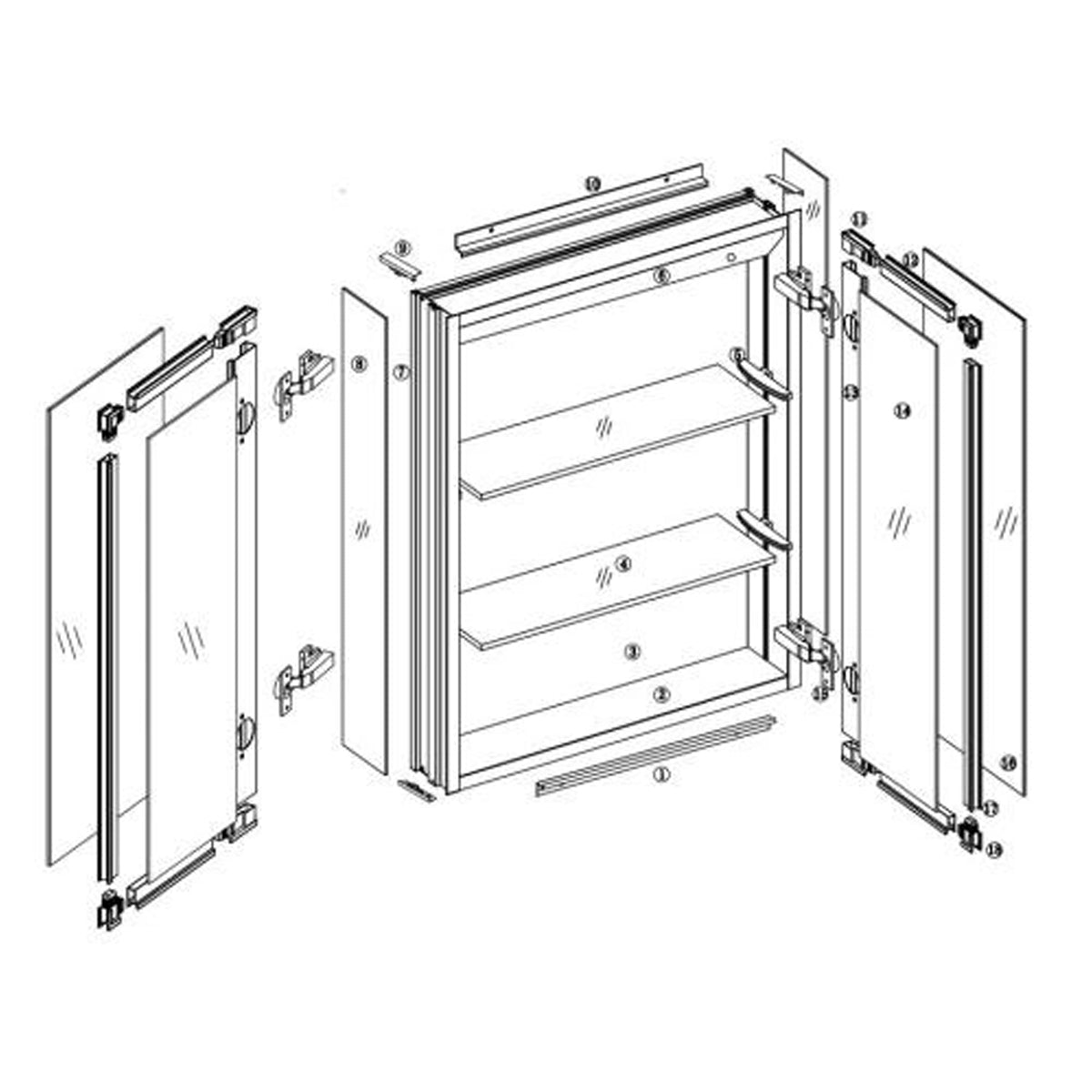 Modern 20&quot; x 26&quot; Frameless Medicine Cabinet: Double-Sided Mirror, 1-Door, Adjustable Shelves, Soft-Closing, Versatile Surface or Recessed Installation