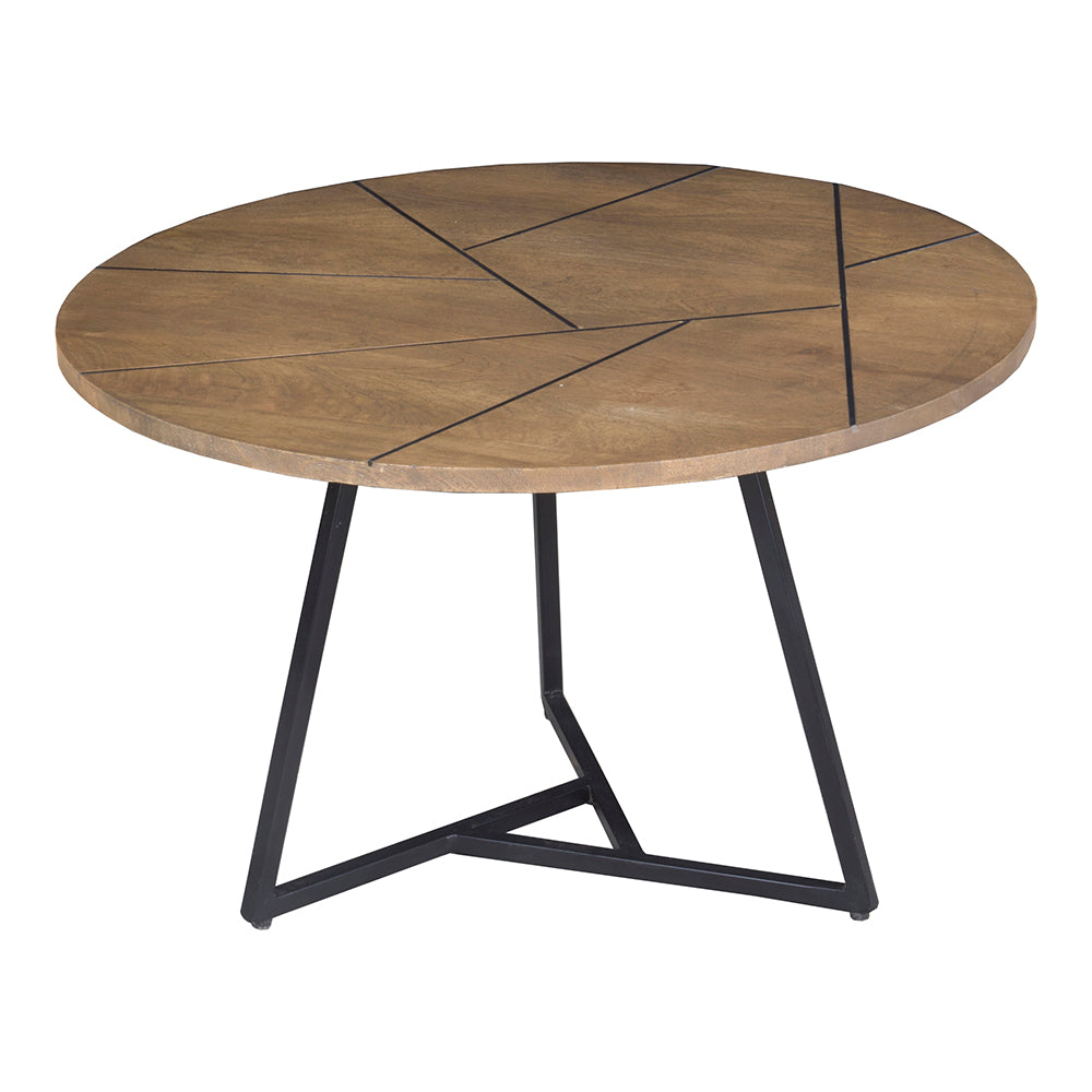 Coffee Wood Table: Rustic Elegance in a Transitional Round Coffee Table