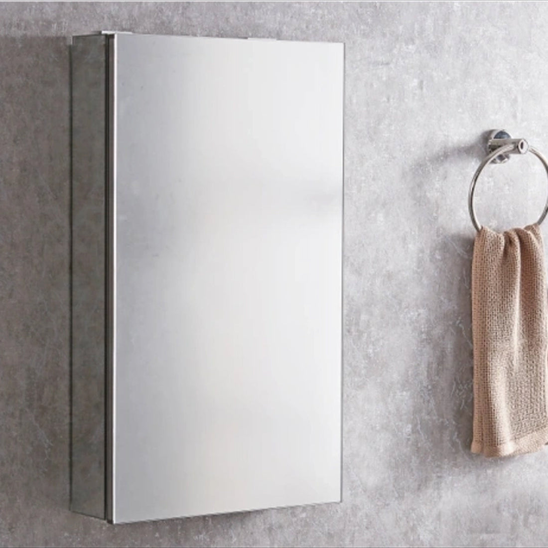 15" x 26" Frameless Medicine Cabinet: Double-Sided Mirror, 1-Door, Adjustable Shelves, Soft-Closing, Ideal for Bathroom, Bedroom, or Hotel, Surface Mount or Recessed Installation