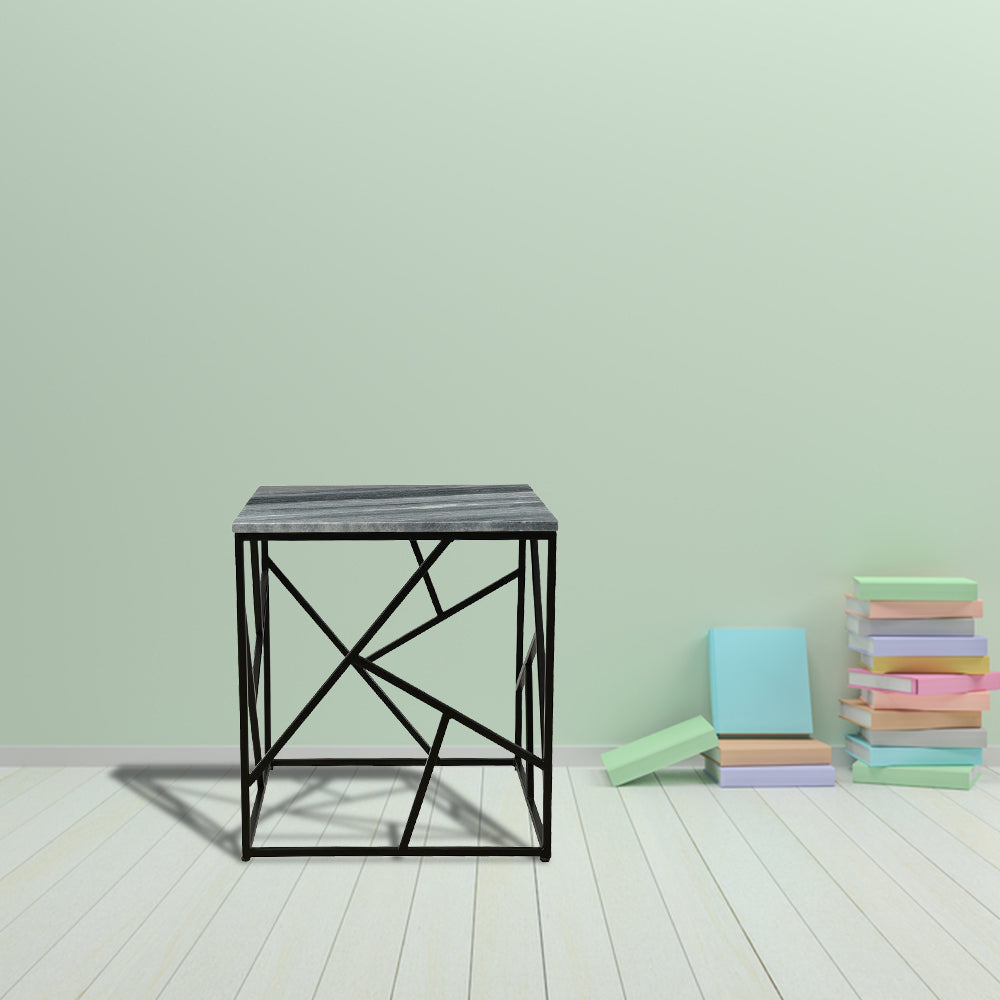 Marble Top Side End Table: Geometric Elegance for Your Living Room
