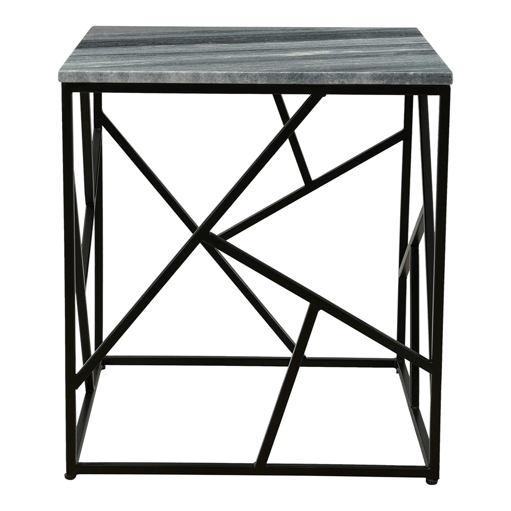 Marble Top Side End Table: Geometric Elegance for Your Living Room