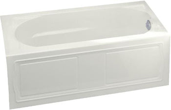 Devonshire Bath with Integral Apron, Tile Flange and Right-Hand Drain - White
