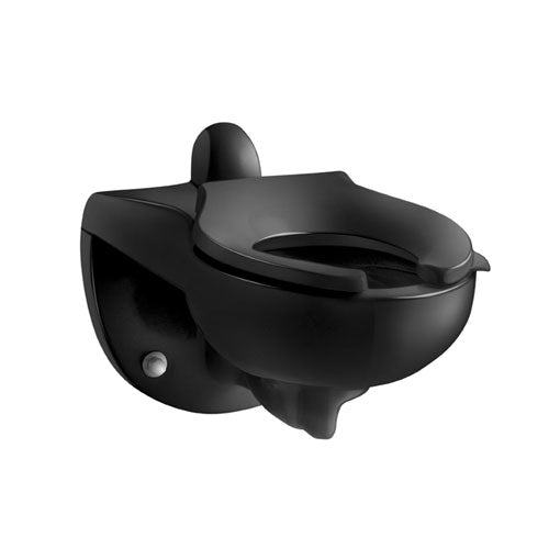 Wall-mounted 1.6 or 1.28 gpf Flushometer Valve Toilet Bowl with Rear Inlet - Black