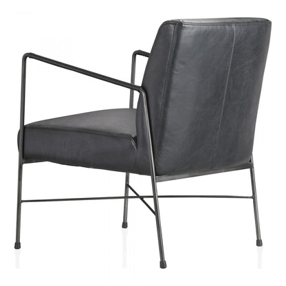 Dagwood Leather Arm Chair Black: Classic Elegance in Black