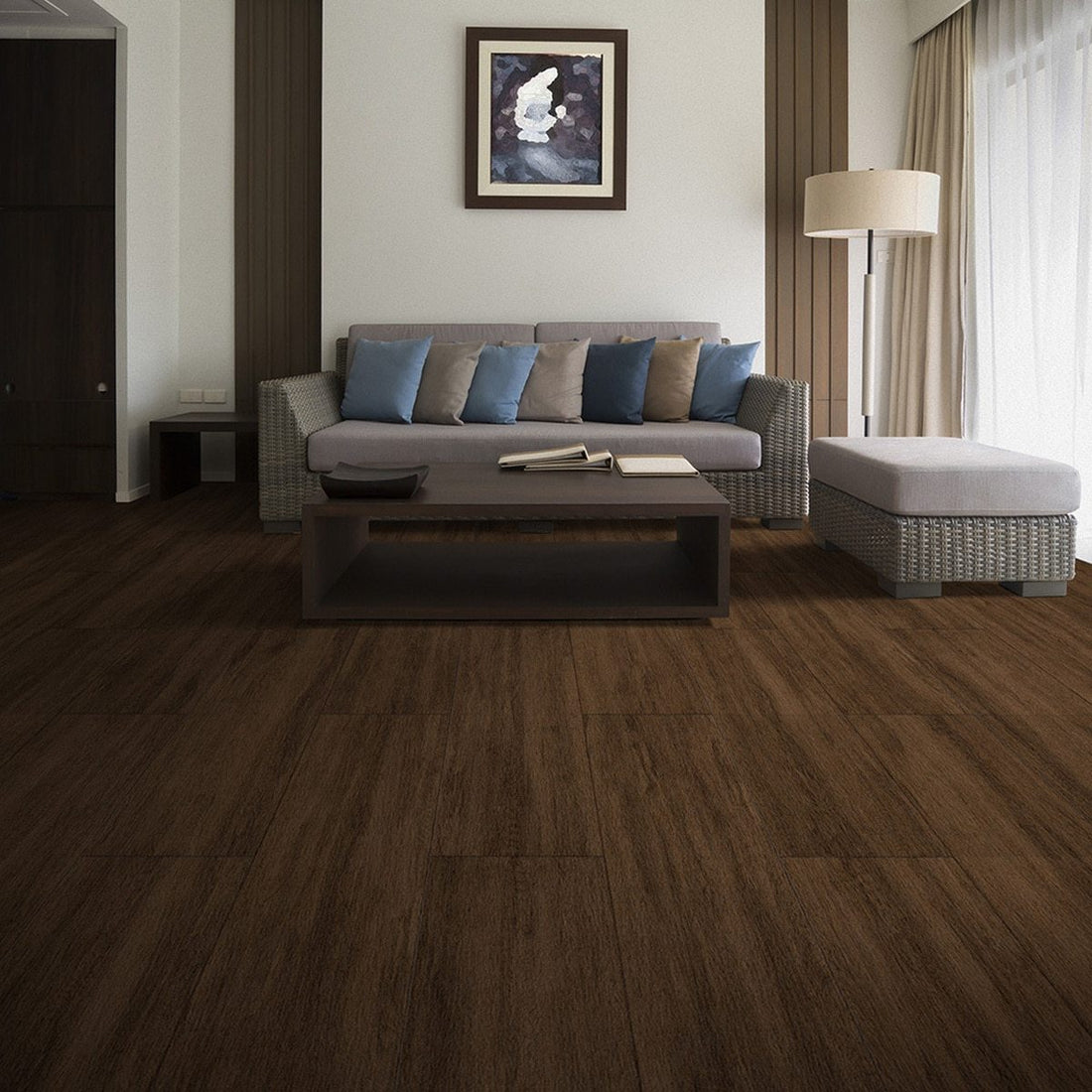 Ravine Lodge Engineered Wood Flooring Tile - Truffle, 3/8&quot; x 9&quot;, 4mm Thickness&quot;