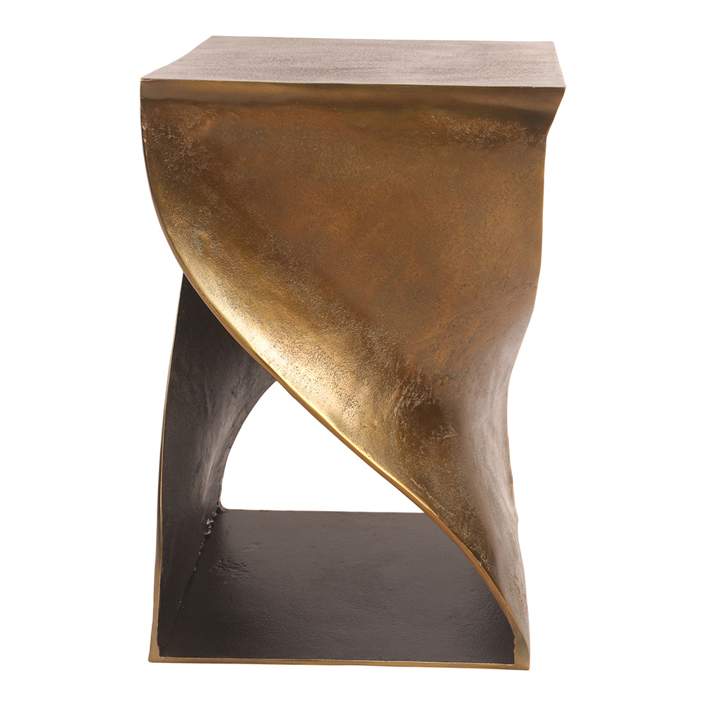 Original Aluminium Twist Accent Table: Antique-Styled Elegance (22 Inch)