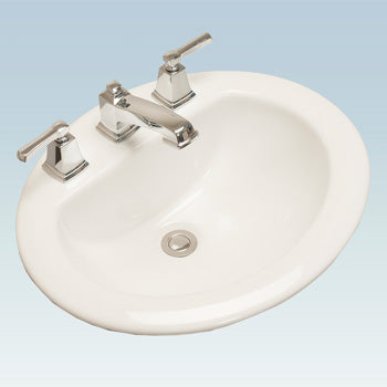 20X17 in Oval Drop-In Lavatory - White