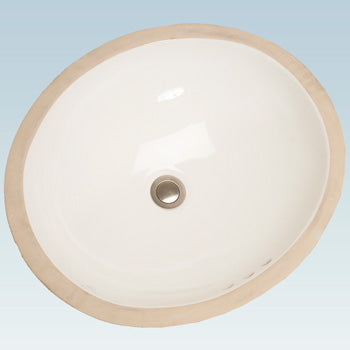 20X17 in Oval Under Counter Center Drain Lavatory - White