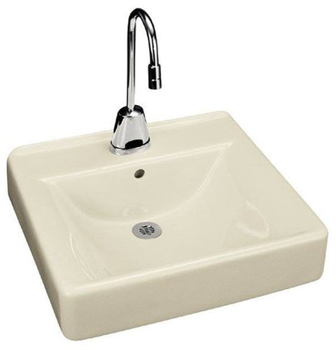 20&quot; Wall Mounted Lavatory Sink with Single Faucet Hole - White (Pictured in Biscuit)