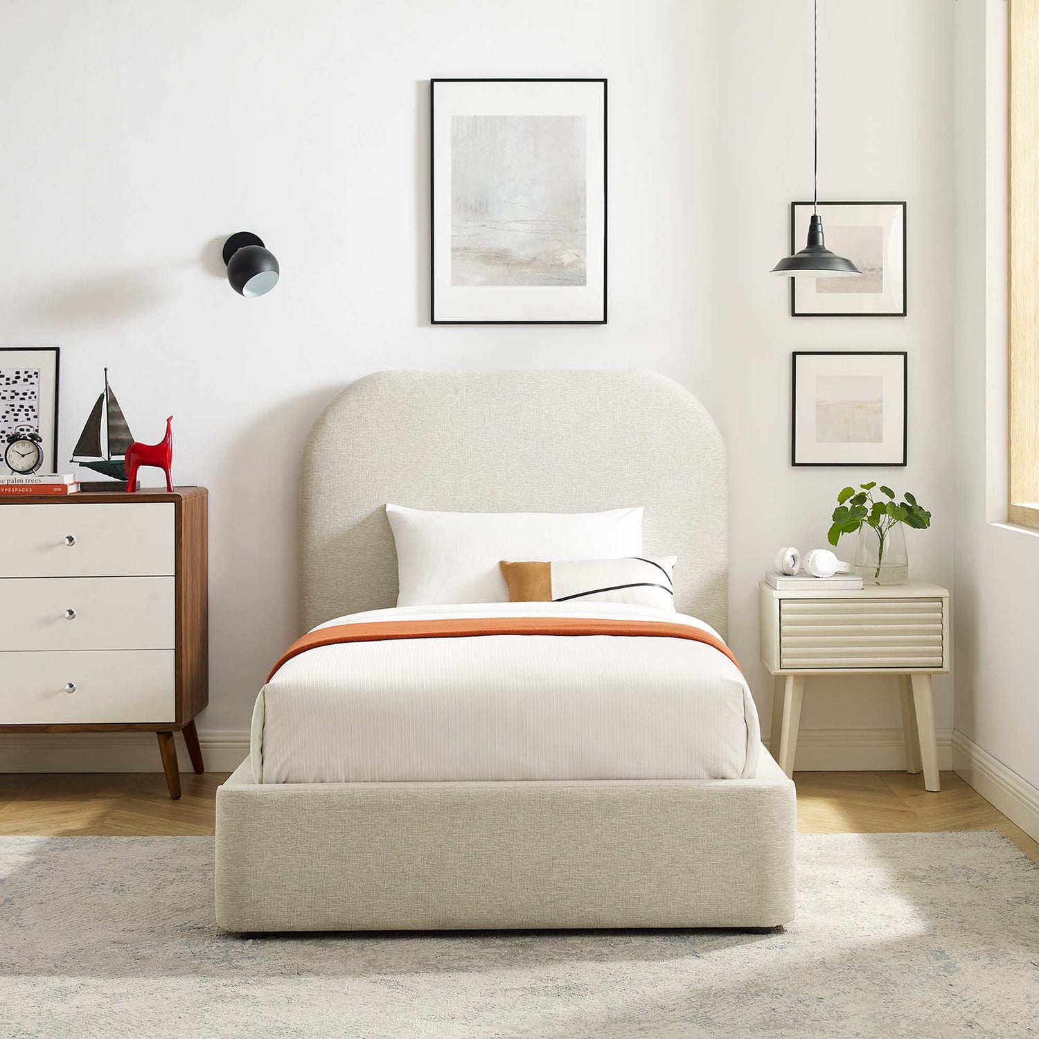 Stylish bedroom furniture including beds, dressers, nightstands, and pillows for cozy and functional spaces in the USA.