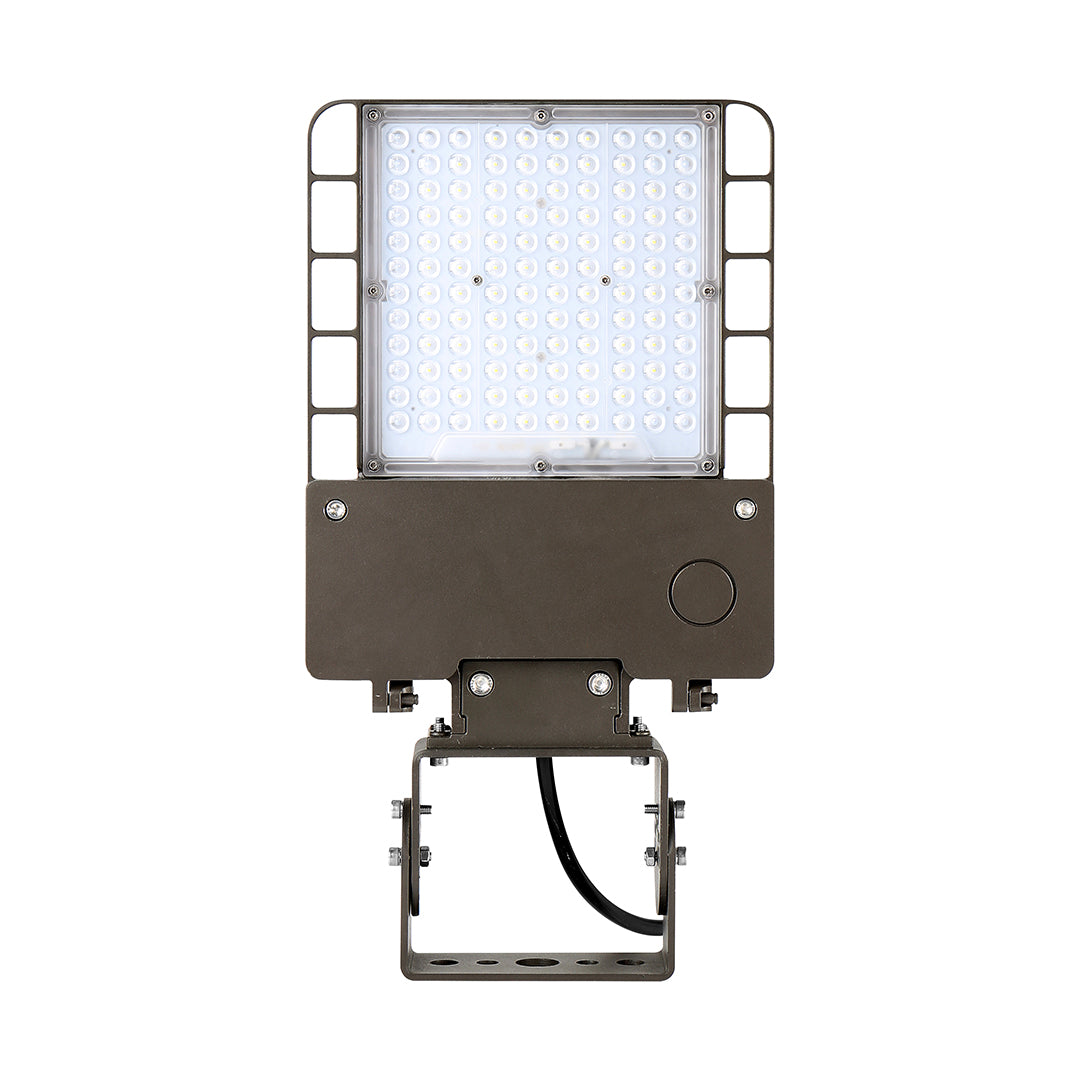 100W LED Shoebox Light - Yoke Mount - 5000K, 14200 Lumens, AC120-277V - 0-10V Dimmable, IP65 - UL Listed - DLC Premium Listed - 5 Years Warranty