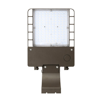 150W LED Shoebox Light with Photocell - Direct Mount - 5000K, 21000 Lumens, AC120-277V - 0-10V Dimmable, IP65 - UL Listed - DLC Premium Listed - 5 Years Warranty