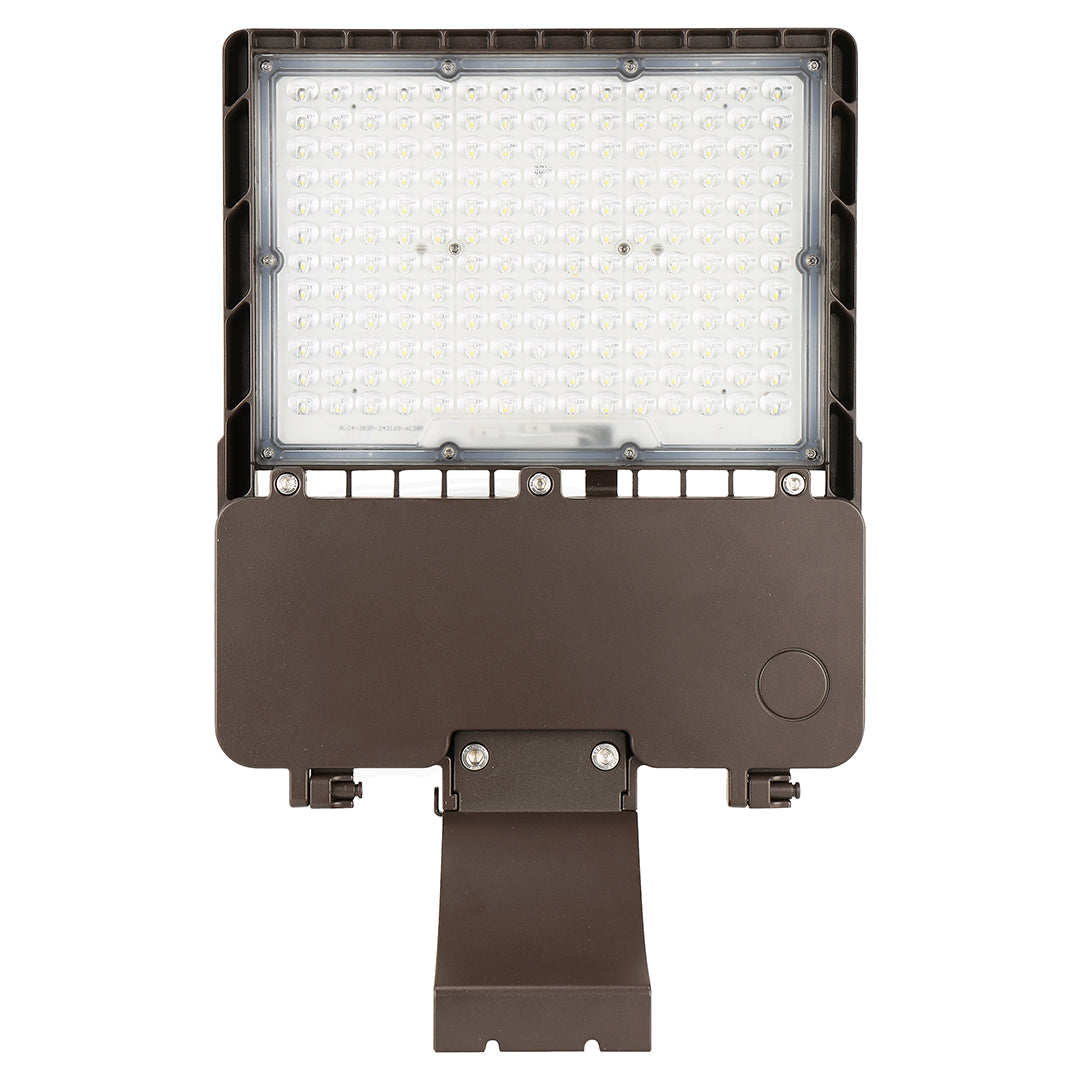 100W LED Shoebox Light with Photocell - Wall Mount - 5000K, 14200 Lumens, AC120-277V - 0-10V Dimmable, IP65 - UL Listed - DLC Premium Listed - 5 Years Warranty