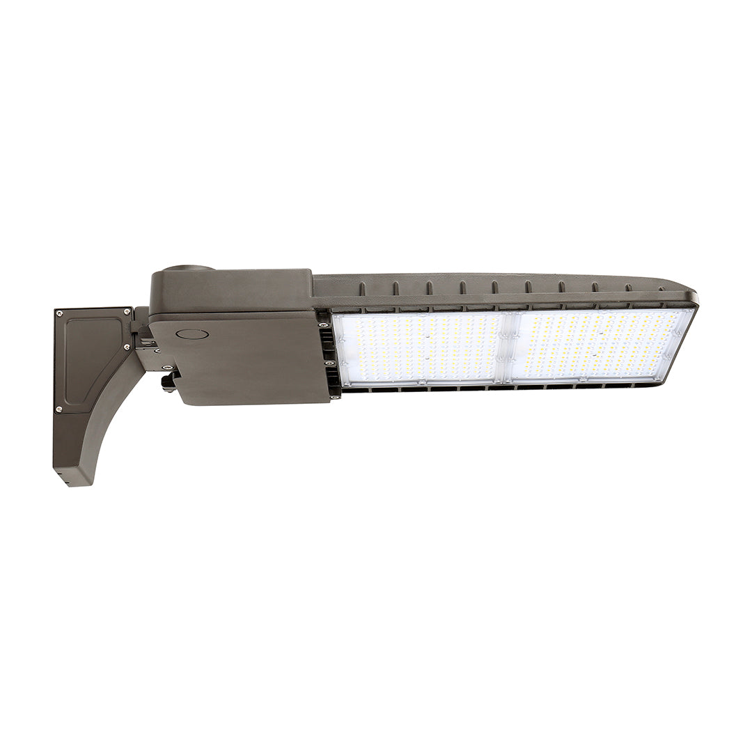 250W LED Shoebox Light with Photocell - Direct Mount - 5000K, 36000 Lumens, AC120-277V - 0-10V Dimmable, IP65 - UL Listed - DLC Premium Listed - 5 Years Warranty