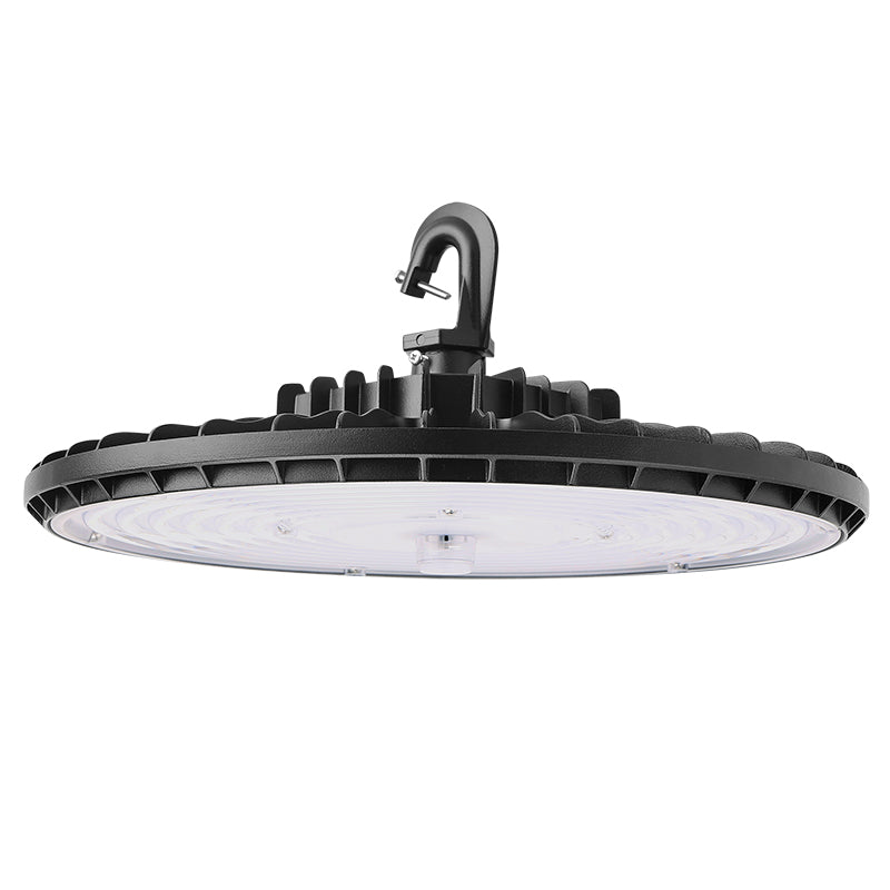 160W UFO LED High Bay Light - CCT Changeable (3000K/4000K/5000K), 27500 Lumens, AC120-277V, 0-10V Dimmable, UL and DLC Listed - Bronze