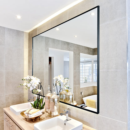 Large minimalist wall mirrors can be hung horizontally or upright, Suitable for bedrooms, cloakrooms, bathrooms, and toilets.