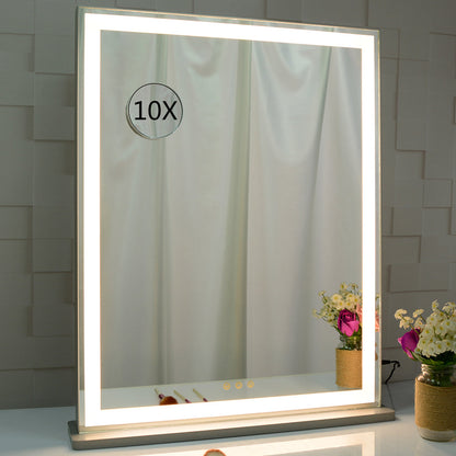 Hollywood Vanity Mirror with LED Backlit Lights, Lighted Tabletop Makeup Mirror for Dressing Room &amp; Bedroom,3 Color Modes with Dimmer