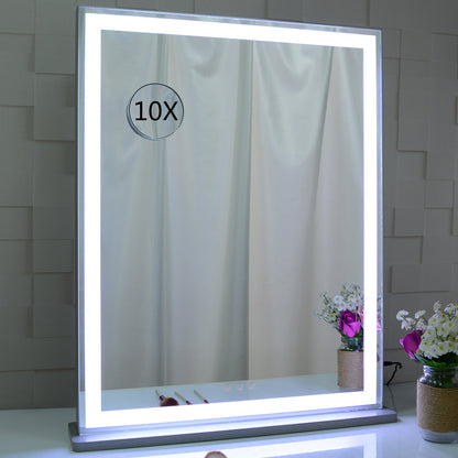 Hollywood Vanity Mirror with LED Backlit Lights, Lighted Tabletop Makeup Mirror for Dressing Room &amp; Bedroom,3 Color Modes with Dimmer