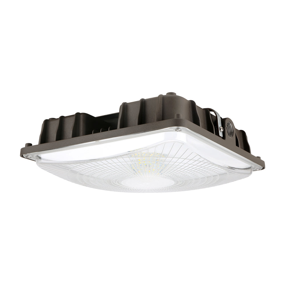 27W LED Canopy Light - CCT Changeable (3000K/4000K/5000K), 3800 Lumens, AC120-277V, 0-10V Dimmable, UL and DLC Premium Listed - Black