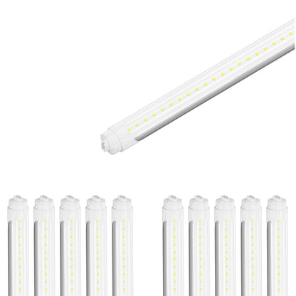 8ft LED Tube Light - 40W - 5000K - 5000 Lumens - AC100-277V - Clear Cover - R17D - (25-Pack)