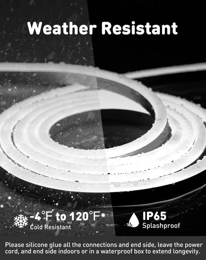 110V Eco LED Neon Rope Light 6000K Cool White Energy Efficient 189Lumens/M
