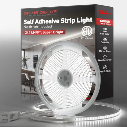 110V COB Led Strip Light Adhesive LED Tape Light 6000K Cool White