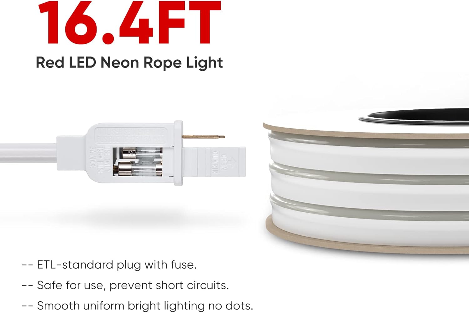 110V Eco Red LED Neon Rope Light Medium-Priced Energy Efficient 189Lumens/M