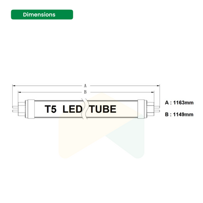 4ft LED Tube Light - 24W - 4000K - 53750 Lumens - AC100-277V - Frosted Cover, Medium Bi-Pin (G5) - Bypass Ballast - 25-Pack