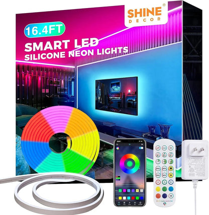 12V Smart RGB Neon Rope Light 16.4FT No Voltage Drop