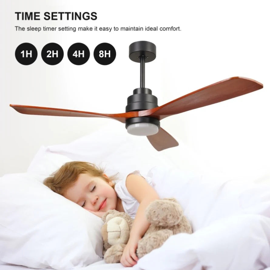 Elegant 46-Inch Black Ceiling Fan with Reversible DC Motor and Dimmable LED Lights