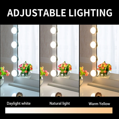 Hollywood Vanity Mirror With Lights,Dressing Tabletop Vanity Mirror with 15pcs Led Lights Large Beauty Mirror