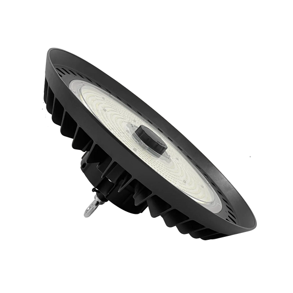 UFO LED High Bay Light, 150W/200W/240W Wattage Adjustable, 4000K/5000K/5700K CCT Changeable, 0-10V Dim, AC120-277V, 150 LM/W, 6ft Wire Length, UL, DLC 5.1 Premium,  For Warehouse Workshop Factory Barn Garage Airport