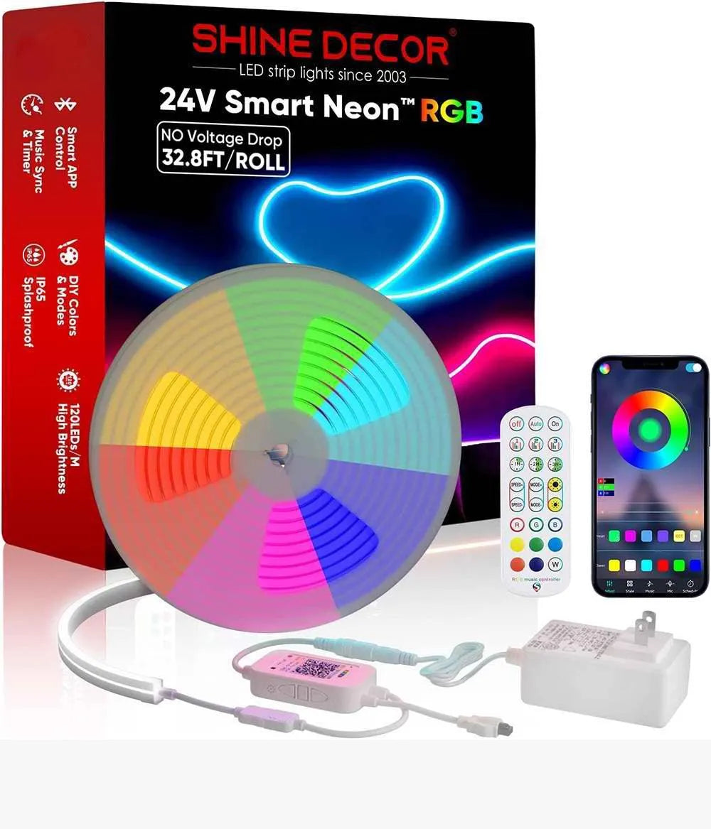 24V Smart RGB Neon Rope Light Strip Light No Voltage Drop
